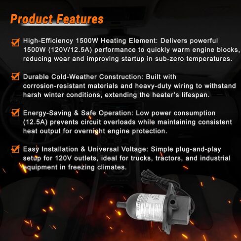 سخان كتلة المحرك TPS151GT10-000 590-893 FG - 1500 واط 120 فولت لبيركنز | عنصر Incoloy 800 شديد التحمل، منافذ 0.625 بوصة، تصنيف IP41 | استبدال مباشر من صانع المعدات الأصلية in Saudi Arabia