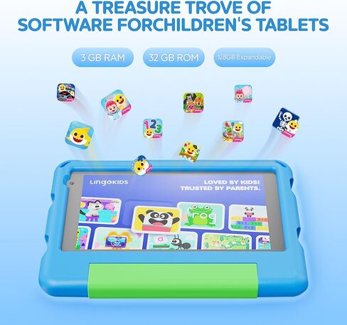 Contixo A7 Kids Tablet with 14 Apps, Lingokids & Epic, 7" HD Screen, Android 15, Parental Controls, WiFi, 3+32GB Storage, al Tablet for Kids Ages 3-12, Boys & Girls Gift, Pink in Saudi Arabia