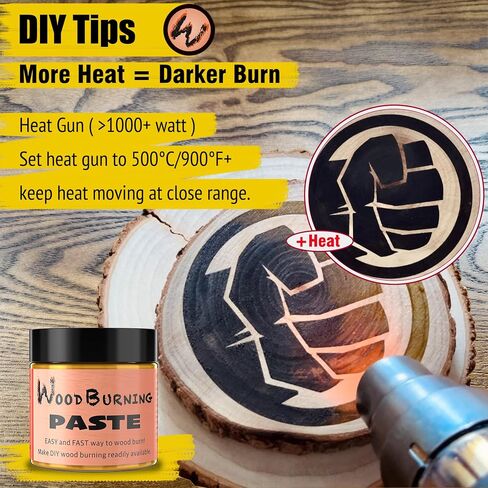 LAOBIAO Wood Burning Paste Beeswax Kit, 1 Jar Wood Burning Gel with 1 Jar Beeswax Paste, 2 Foam Paint Brushes and Squeegees for DIY Arts and Crafting & Stencil Wood Burning in Saudi Arabia