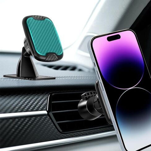 Magnetic Phone Holder for Your Car– 2-in-1 Car Mount for Dash & Vent Mounting,Cell Phone Holders for Your Car Accessories in Saudi Arabia