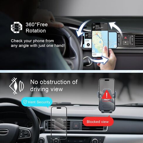 Magnetic Phone Holder for Your Car– 2-in-1 Car Mount for Dash & Vent Mounting,Cell Phone Holders for Your Car Accessories in Saudi Arabia