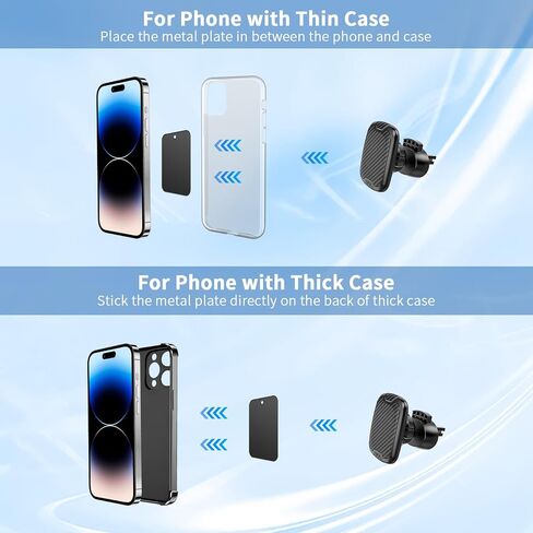 Magnetic Phone Holder for Your Car– 2-in-1 Car Mount for Dash & Vent Mounting,Cell Phone Holders for Your Car Accessories in Saudi Arabia