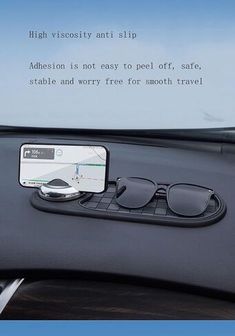 Multifunctional Car Anti-Slip Mat Mobile Phone Holder for Dashboard - Non-Slip Sticky Mount Stand for Car, Adjustable and Secure Grip for Phones, GPS, and Accessories (Black) in Saudi Arabia