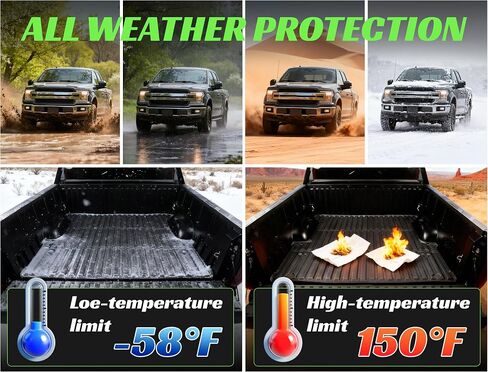 بطانة سرير الشاحنة لـ Ram 1500/1500 RHO 2019-2026 وRAM 1500 Classic 2019-2024 سرير قصير (5.7 قدم، 67.4 بوصة) ليس لرامبوكس، ملحقات بطانة الباب الخلفي، حصيرة سرير مطاطية شديدة التحمل in Kuwait