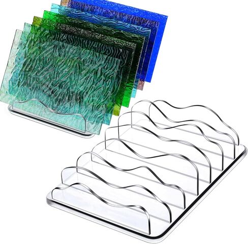 Stained Glass Storage Rack, 4 Pack Stained Glass Organizer Holder Sheets Stained Glass Storage Shelves Stained Glass Making Supplies in Saudi Arabia