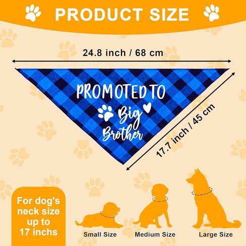 Family Kitchen I Thought I was The Baby Pregnancy Announcement Triangle Red Plaid Pet Dog Bandana, Gender Reveal Photo Prop Pet Scarf for Pet Birthday Gift in Kuwait