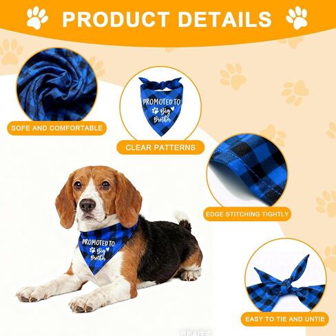 Family Kitchen I Thought I was The Baby Pregnancy Announcement Triangle Red Plaid Pet Dog Bandana, Gender Reveal Photo Prop Pet Scarf for Pet Birthday Gift in Kuwait