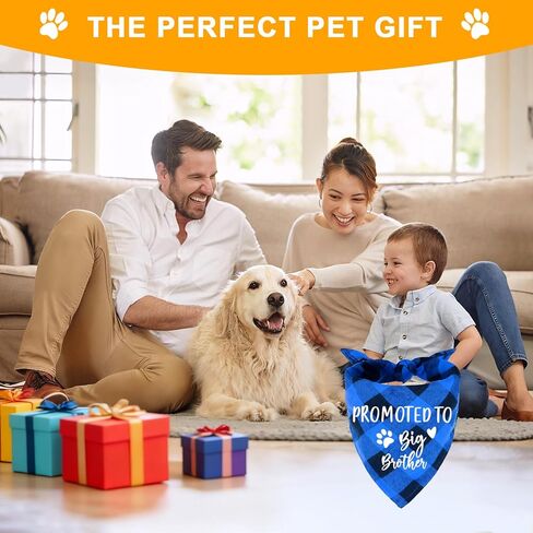 Family Kitchen I Thought I was The Baby Pregnancy Announcement Triangle Red Plaid Pet Dog Bandana, Gender Reveal Photo Prop Pet Scarf for Pet Birthday Gift in Kuwait