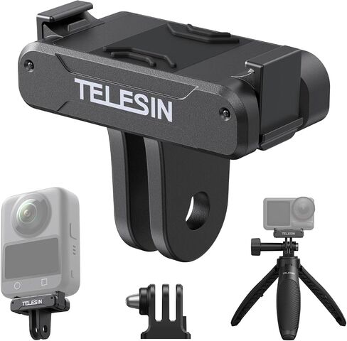 حامل محول مغناطيسي TELESIN لمحول DJI Action 4/3 سريع الإصدار مع محول اتصال - ملحقات DJI، حامل ثلاثي القوائم قابل للربط، تسجيل فيديو in Kuwait