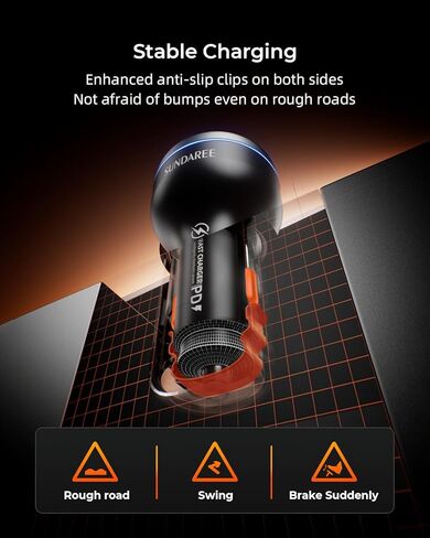SUNDAREE 120W USB C Car Charger, Car Cigarette Lighter Adapter, Dual PD60W/PPS60W for iPhone 15/14/13/Pro Max/Pro/Samsung Galaxy and More, Fast Charger for Family Travel in Saudi Arabia