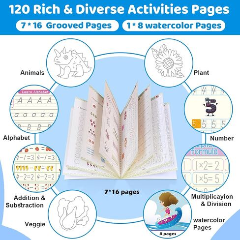 ممارسة الكتابة السحرية للأطفال من سن 3 إلى 8 سنوات، كتب تدريب على الكتابة اليدوية قابلة لإعادة الاستخدام للأطفال، ممارسة الكتابة للأطفال من سن 3 إلى 5 سنوات، كتب تتبع للأطفال، أنشطة تعليمية لمرحلة ما قبل المدرسة (8 كتب) in Kuwait