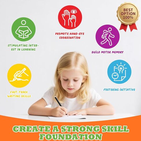 Magic Grooved Writing Practice for Kids Ages 3–8, Reusable Handwriting Workbooks with Deep Tracing Grooves – Letters, Numbers, Math & Drawing – Disappearing Ink Pens & Grips – Great Gifts for Kids in Saudi Arabia