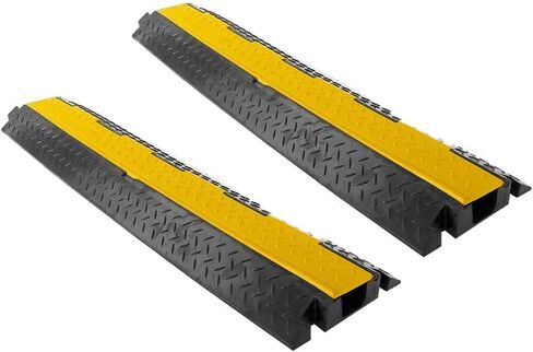 Pyle Durable 40" Cable Protector Ramp - Supports 33,000lbs, Three-Channel Heavy Duty Cord Cover with Interlocking System & Flip-Open Lid for Safe Concealment of Cords, Hoses & Wires Indoors/Outdoors in Kuwait