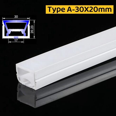 White Flexible Neon Silicone Tube for LED Rope Lights - Waterproof Diffuser Channel, Embedded Design, 1-10M Length (Silicone Tube Only) | Glare-Reducing(A-3020,5meters) in Saudi Arabia