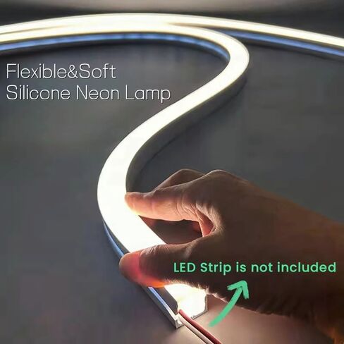 White Flexible Neon Silicone Tube for LED Rope Lights - Waterproof Diffuser Channel, Embedded Design, 1-10M Length (Silicone Tube Only) | Glare-Reducing(A-3020,5meters) in Saudi Arabia