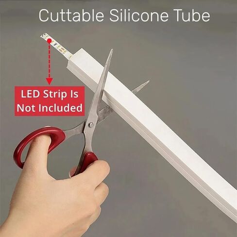 White Flexible Neon Silicone Tube for LED Rope Lights - Waterproof Diffuser Channel, Embedded Design, 1-10M Length (Silicone Tube Only) | Glare-Reducing(A-3020,5meters) in Saudi Arabia