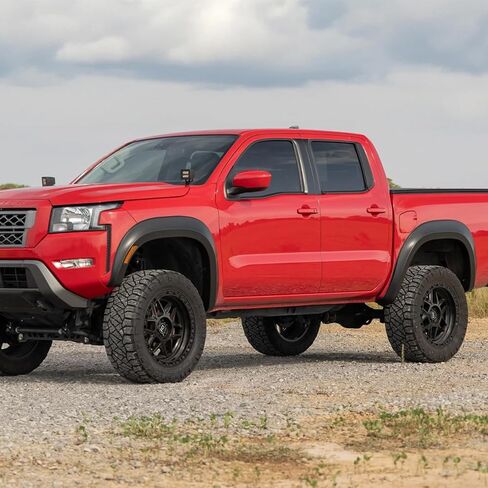 مشاعل حاجزة على طراز Rough Country Sport لسيارة Nissan Frontier (2022-2025) - مشاعل ABS متينة ثلاثية المزيج، تغطية 1.25 بوصة، تثبيت بدون حفر، تشطيب أسود مسطح محمي من الأشعة فوق البنفسجية in Kuwait
