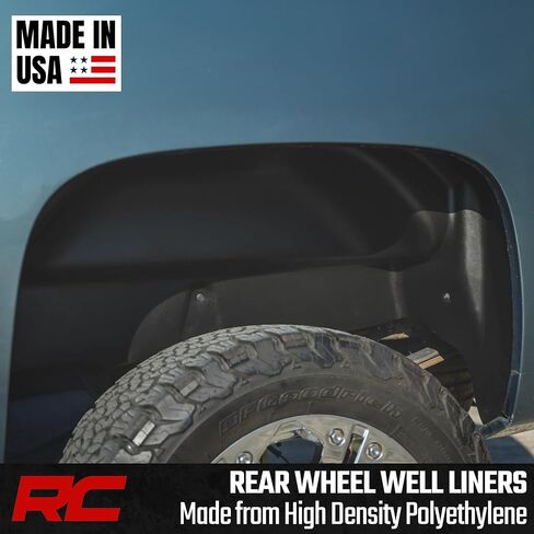 بطانات العجلات الخلفية لـ Rough Country لسيارة Chevy Silverado 1500 (2007–2013) و2500/3500 HD (2007–2010) - بطانات الرفارف الخلفية المثبتة بمسامير، صنع في الولايات المتحدة الأمريكية in Kuwait