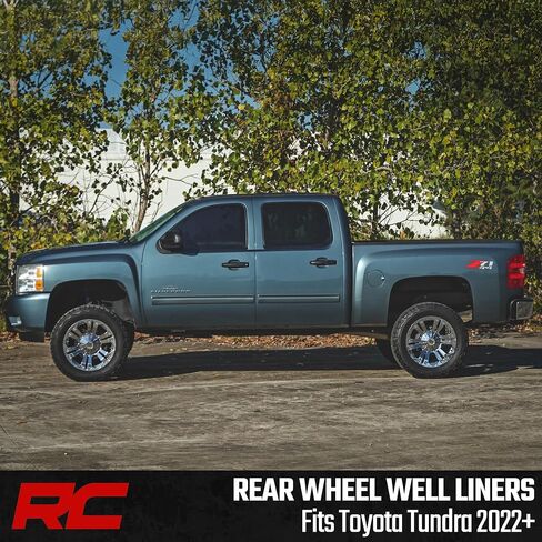 بطانات العجلات الخلفية لـ Rough Country لسيارة Chevy Silverado 1500 (2007–2013) و2500/3500 HD (2007–2010) - بطانات الرفارف الخلفية المثبتة بمسامير، صنع في الولايات المتحدة الأمريكية in Kuwait