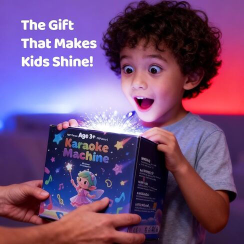 Mini Karaoke Machine for Kids with 2 Wireless Microphones, Portable Bluetooth Speaker Gift for Girls Toys 4, 5, 6, 7, 8, 9, 10, 12+ Years, LED Lights Chritmas Birthday Festival for Party, Home(Purple) in Saudi Arabia