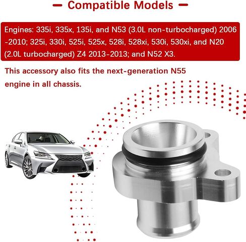 تركيب خرطوم مياه من الألومنيوم، OEM#11537541992 11537544638 استبدال تركيب خرطوم تبريد محرك السيارة مع المشابك، ملحقات إصلاح أنابيب السيارات، متوافق مع N52 N53 335i 335xi 135i in Kuwait