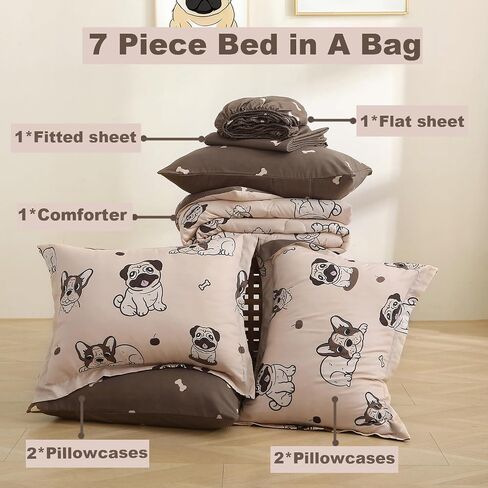 7 Piece Boys Sports Ball Comforter Bedding Set Twin Size for Teens Baseball Football Soccer Basketball Softball Bed in A Bag Comforter Set for Kids Girls All Season Bedroom Decor Colourful in Kuwait