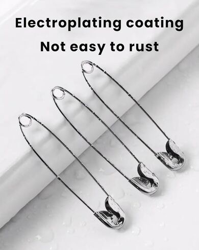 150-Pack Safety Pins Assorted - 5 Sizes Small to Large, Nickel Plated Steel Pins for Clothes, Costume Sewing, Arts and Crafts, Durable and Rust-Resistant, Silver in Saudi Arabia