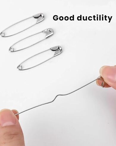 150-Pack Safety Pins Assorted - 5 Sizes Small to Large, Nickel Plated Steel Pins for Clothes, Costume Sewing, Arts and Crafts, Durable and Rust-Resistant, Silver in Saudi Arabia