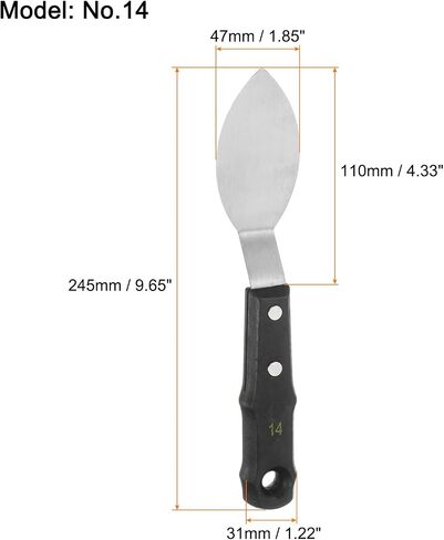 HARFINGTON No.14 Painting Palette Knife Stainless Steel Pointy Spatula Pallet Knife with Wood Handle for Oil Acrylic Paint Canvas Color Mixing Spreading in Kuwait