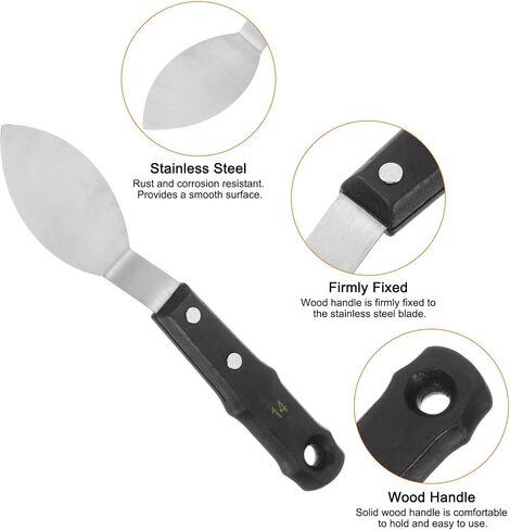 HARFINGTON No.14 Painting Palette Knife Stainless Steel Pointy Spatula Pallet Knife with Wood Handle for Oil Acrylic Paint Canvas Color Mixing Spreading in Kuwait