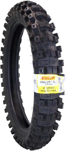إطار الدراجة النارية الخلفي Pirelli Scorpion MX32 Mid-Hard 100/90-19 (57M) - إطار موتوكروس للمنافسة؛ نوع أنبوب NHS مع نمط مداس متقدم للجر والكبح والمتانة على الأراضي المتوسطة إلى الصلبة in Saudi Arabia