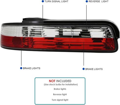 SPEC-D TUNING Red Smoke Lens Tail Lights Compatible with 1989-1994 Nissan 240SX S13 2DR Couple, Left + Right Pair Assembly in Saudi Arabia