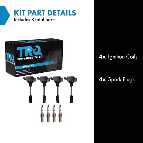 TRQ Ignition Coil and Spark Plug Kit 8 Piece Compatible with 2018-2021 Toyota Camry 2019-2020 RAV4 2020-2021 Corolla in Saudi Arabia