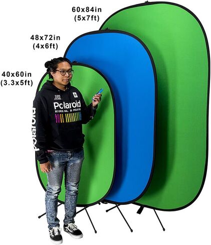 Complete Portable Background Kit w/Bag - 5 x 7.4ft (1.5 x 2.1m) Black/White in Kuwait