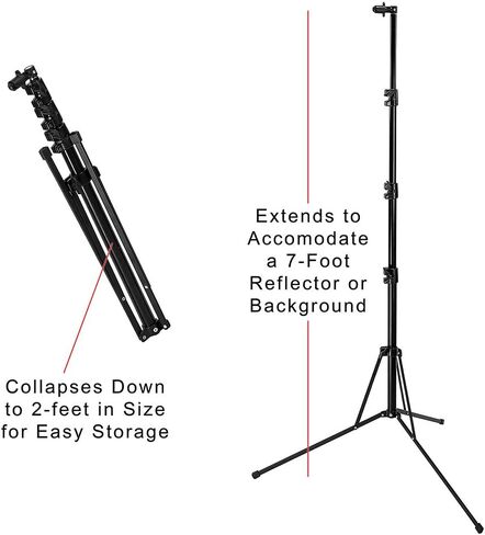 Complete Portable Background Kit w/Bag - 5 x 7.4ft (1.5 x 2.1m) Black/White in Kuwait