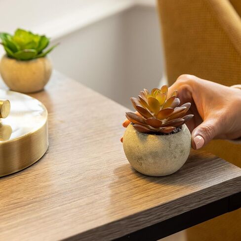 Ferrisland Small Fake Plants Artificial - 2 Pcs Office Desk Faux Plant Potted Decor - Mini Bathroom Indoor Decorations for Home Table Shelf Room Aesthetic in Kuwait