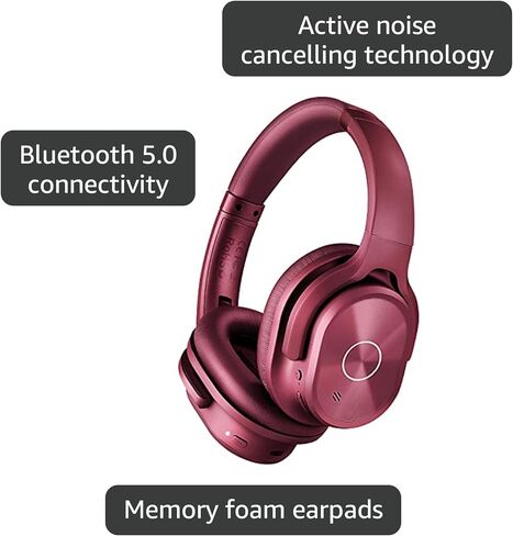 ZIHNIC Active Noise Cancelling Headphones, 40H Playtime Wireless Bluetooth Headset with Deep Bass Hi-Fi Stereo Sound,Comfortable Earpads for Travel/Home/Office (Rose Gold) in Kuwait