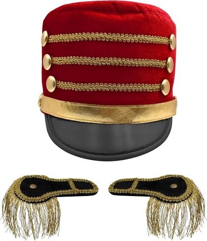 Adult Drummer Boy Toy Soldier Hat Shoulder Epaulettes Costume Accessory in Saudi Arabia