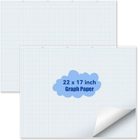 Large Grid Graph Paper Pad, 22 x 17 inches, 0.25" 4x4 Square Grid, Blueprint, High Brightness, 35 Sheets/70Pages, 2 Pack Engineering Graph Paper Pads (4 Squares Per Inch, 35 Sheets Each Pad.) in Saudi Arabia