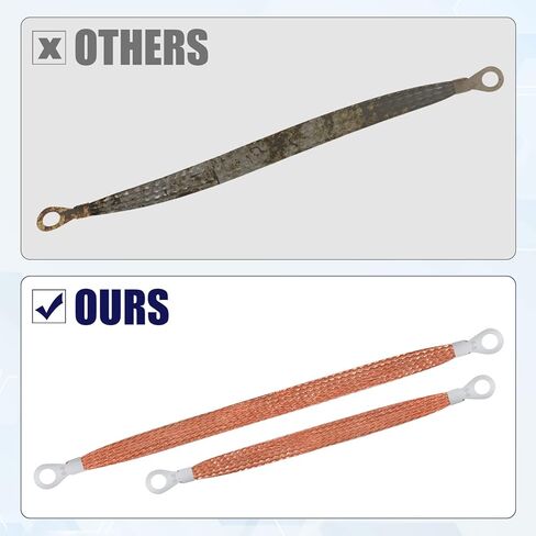 6PCS Universal Braided Ground Straps, Automotive Copper Ground Strap Ground Strap Car Ground Strip Ground Wire Straps Ground Strap Connectors for Most Car (Copper) in Saudi Arabia