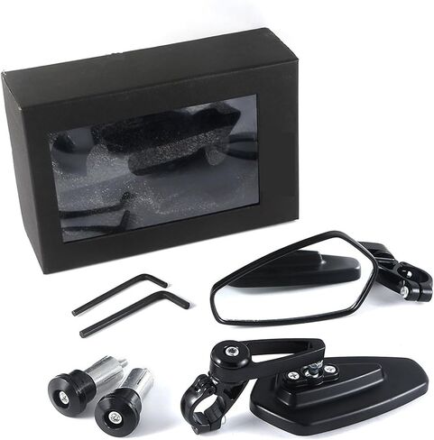 Motorcycle Mirror Handlebar Handle Bar Ends Side Mirrors Compatible with R6 R1 MT 09 10 TMAX Xmax WR 125 250(Blue Mirrors) in Saudi Arabia