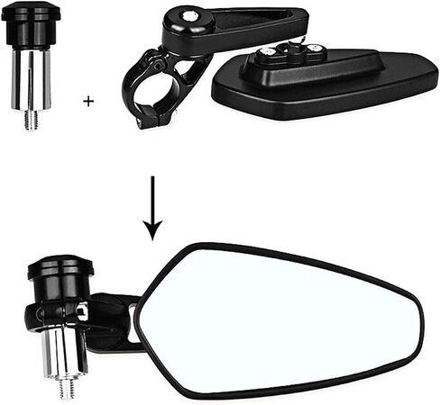 Motorcycle Mirror Handlebar Handle Bar Ends Side Mirrors Compatible with R6 R1 MT 09 10 TMAX Xmax WR 125 250(Blue Mirrors) in Saudi Arabia