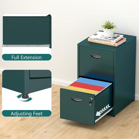 2 Drawer File Cabinet with Lock,Small Filing Cabinet for Home Office,Metal Vertical File Under Desk Cabinets for A4/Letter,Assembly Required,Pink in Saudi Arabia