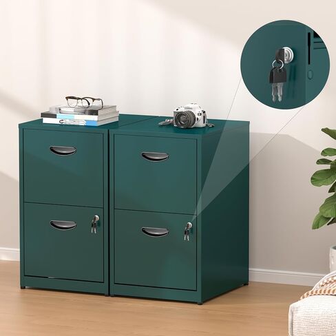 2 Drawer File Cabinet with Lock,Small Filing Cabinet for Home Office,Metal Vertical File Under Desk Cabinets for A4/Letter,Assembly Required,Pink in Saudi Arabia