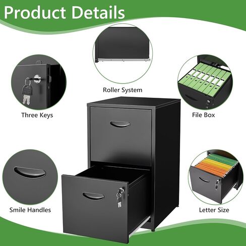 2 Drawer File Cabinet with Lock,Small Filing Cabinet for Home Office,Metal Vertical File Under Desk Cabinets for A4/Letter,Assembly Required,Pink in Saudi Arabia