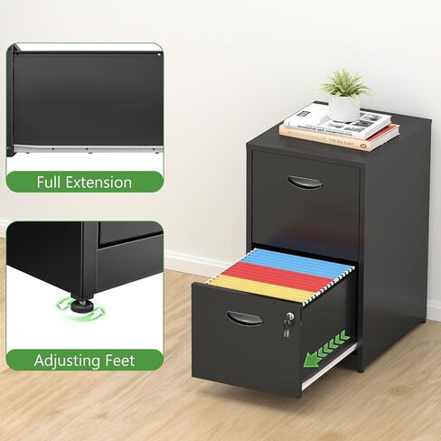 2 Drawer File Cabinet with Lock,Small Filing Cabinet for Home Office,Metal Vertical File Under Desk Cabinets for A4/Letter,Assembly Required,Pink in Saudi Arabia
