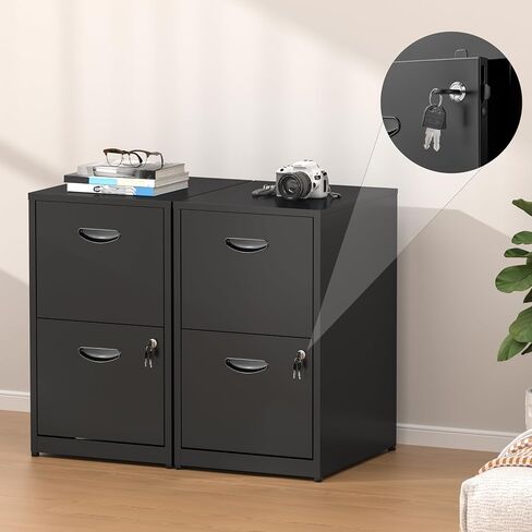 2 Drawer File Cabinet with Lock,Small Filing Cabinet for Home Office,Metal Vertical File Under Desk Cabinets for A4/Letter,Assembly Required,Pink in Saudi Arabia