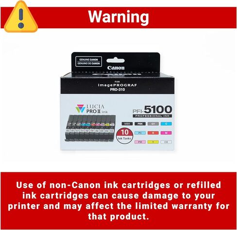 حزمة ألوان Canon PFI-5100 مكونة من 10 ألوان، متوافقة مع طابعة imagePROGRAF PRO-310 in Saudi Arabia