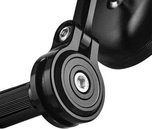 Aluminum Alloy Round Rear View Mirrors Motorcycle Bar End Mirrors 360° Rotation Side Mirrors Universal Compatible with Street Bike Scooter(Black) in Saudi Arabia