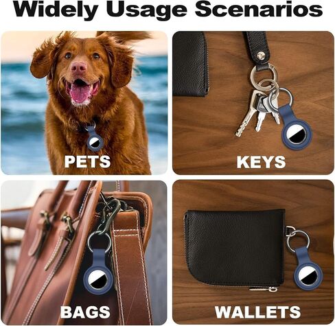 Linsaner Compatible with AirTag Case Keychain Air Tag Holder Silicone AirTags Key Ring Cases Tags Chain Apple AirTag GPS Item Finders Accessories，Wine Red in Kuwait